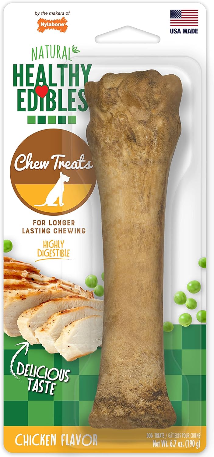 Nylabone Healthy Edibles All-Natural Long Lasting Chicken Chew Treat – Souper Size