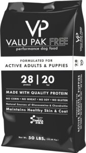 Valu-Pak Free 28/20 Active Adult Dog Food