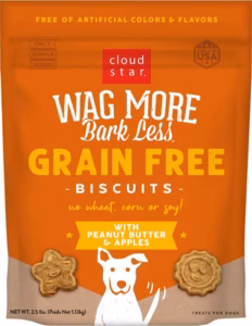 Wag More Bark Less Grain Free Crunchy Treat Peanut Butter & Apples - 2.5 lbs.