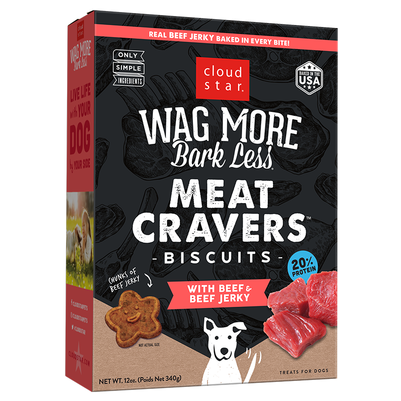 Wag More Bark Less Meat Cravers Beef Dog Treats – 12 oz.