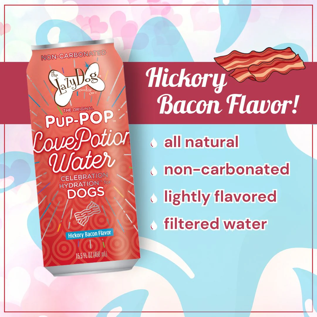 Lazy Dog Co. Pup-Pop Love Potion Hickory Bacon Flavor Dog Drink – 15.5 oz.