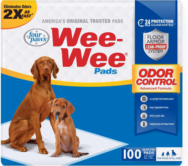 Four Paws Wee Wee Odor Control Pad – 22 x 23 in. – 100 count