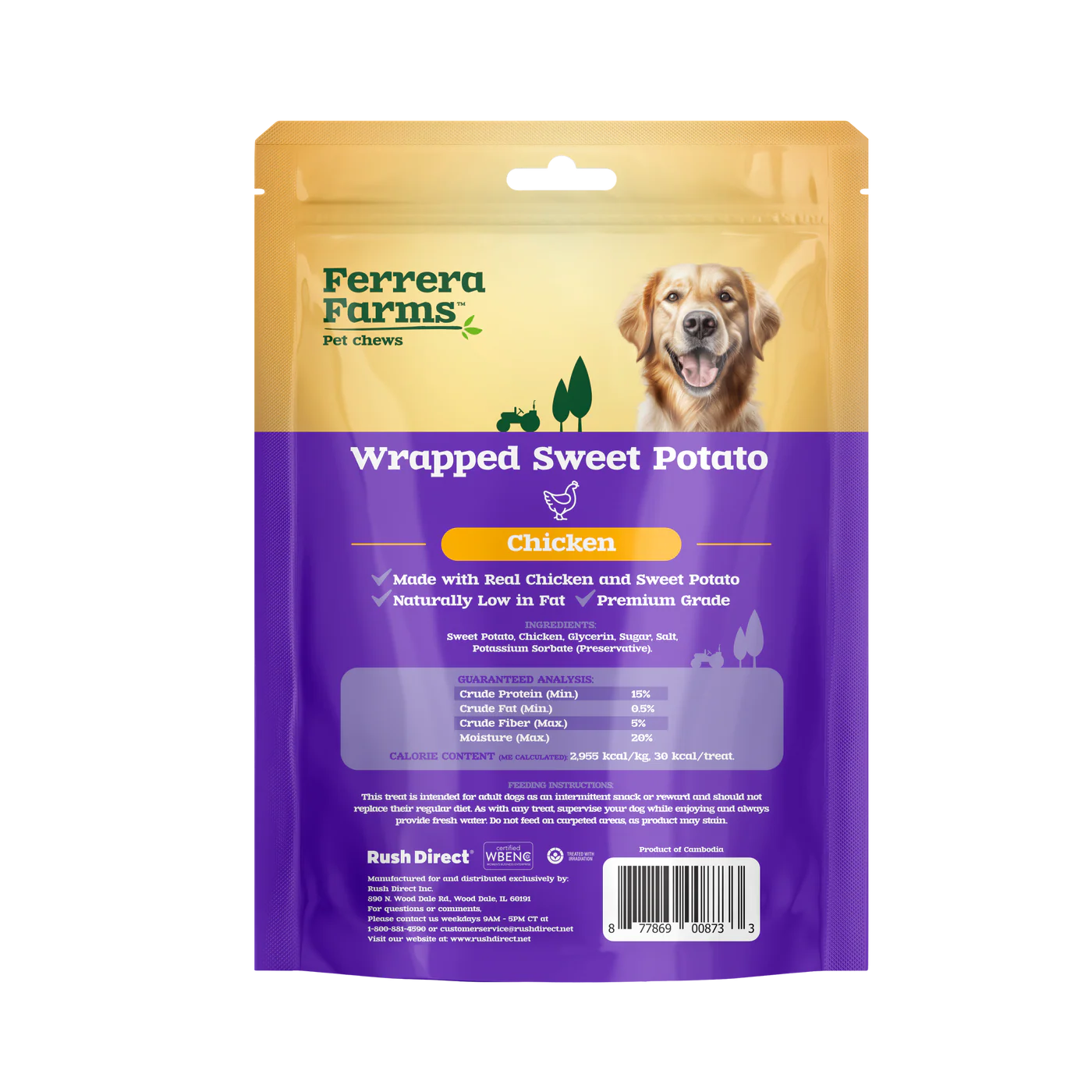 Ferrera Farms Chicken Wrapped Sweet Potato – 5 oz.