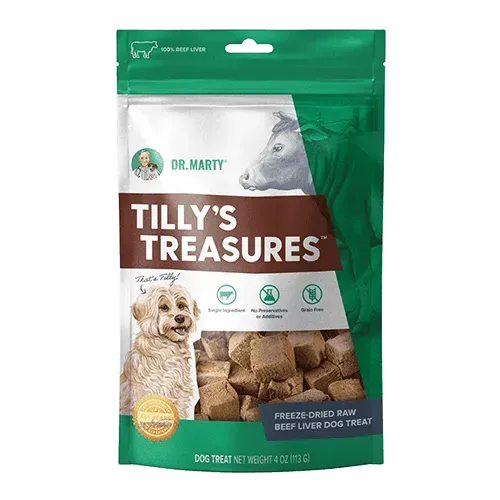 Dr. Marty Tilly’s Treasures – Freeze-Dried Raw Beef Liver Dog Treat or Meal Topper – 8 oz.