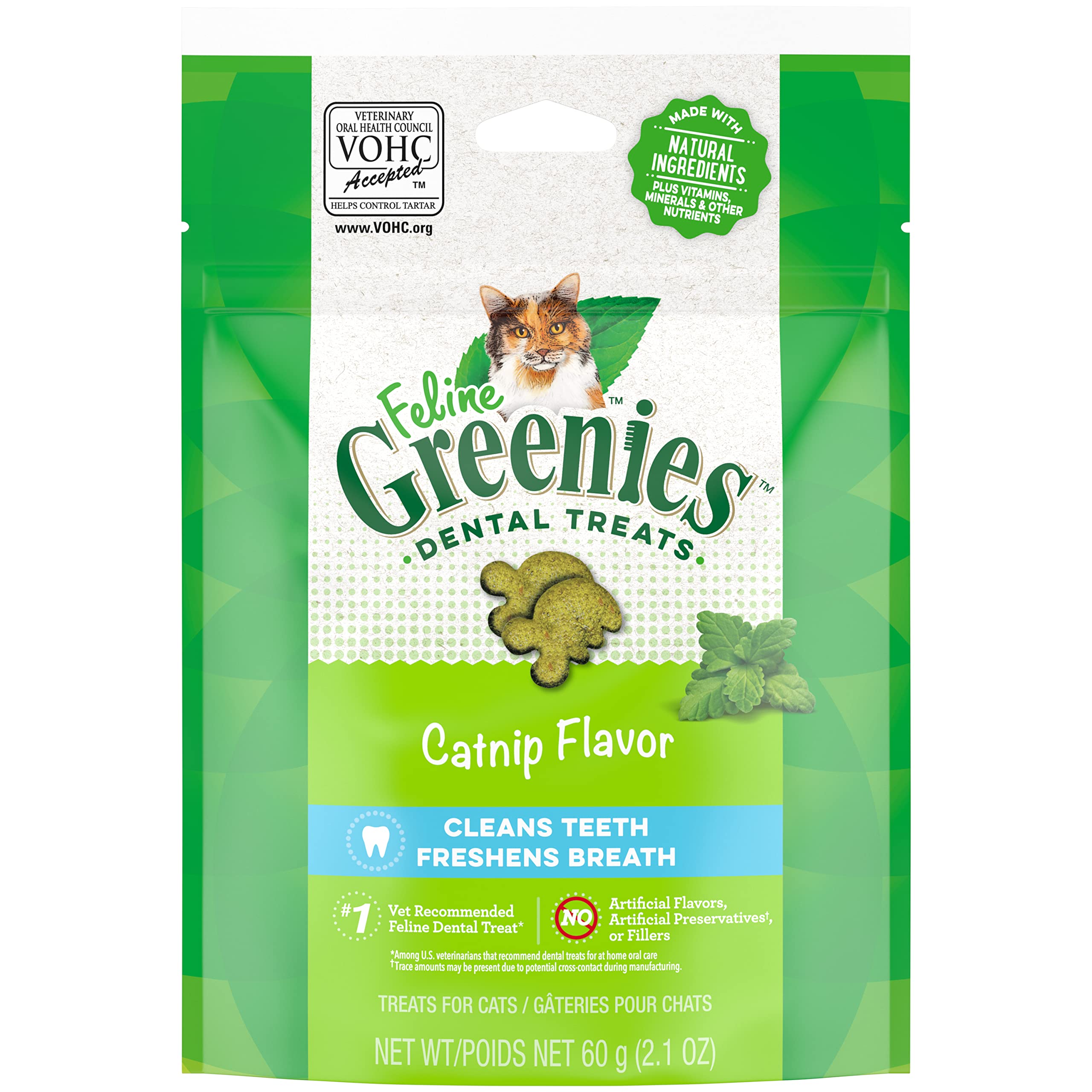 Feline Greenies Catnip Flavor Dental Treats – 2.1 oz.