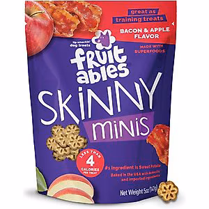 Fruitables Skinny Minis Apple Bacon Flavor Soft & Chewy Dog Treats – 5 oz.