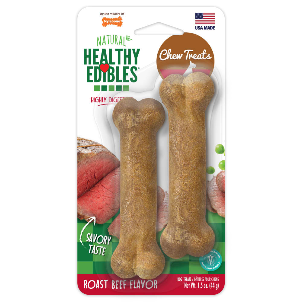 Nylabone Healthy Edibles All-Natural Roast Beef Flavor – 2 pk.