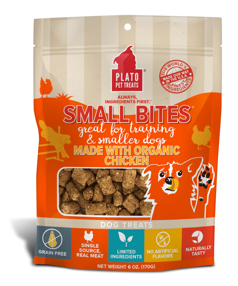 Plato Small Bites Organic Chicken Dog Treats