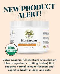 Wholistic Pet Organics 10-Mushroom Blend for Dogs & Cats – 2 oz.