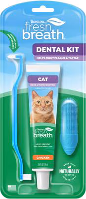 TropiClean Fresh Breath Plaque & Tartar Remover Cat Dental Kit