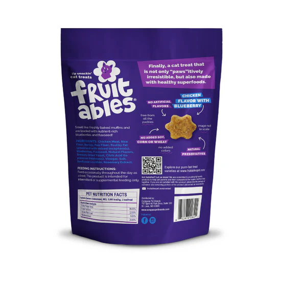 Fruitables Chicken & Blueberry Cat Treats – 2.5 oz.