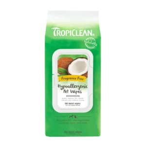 TropiClean Deodorizing Hypo Allergenic Dog & Cat Wipes - 100 count