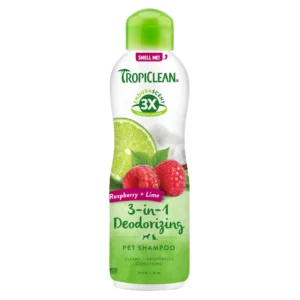 TropiClean 3-in-1 Deodorizing Dog & Cat Shampoo Raspberry + Lime - 20 oz.