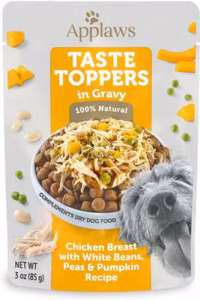 Applaws Taste Toppers Chicken Peas Pumpkin Withe Beans Gravy Pouch Dog - 3 oz.