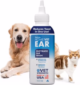 TropiClean HomeVet Enzymatic Alcohol-Free Dog & Cat Ear Wash - 4 oz