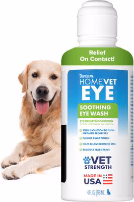 TropiClean HomeVet Soothing Dog & Cat Itchy Eye Relief Wash – 4 oz.
