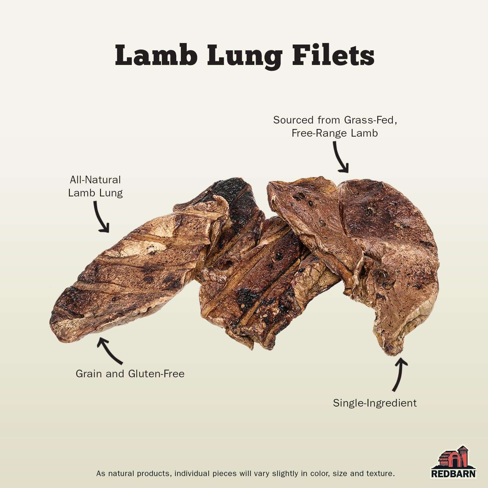 Red Barn Lamb Lung Filets Dog Chews – 4 oz.