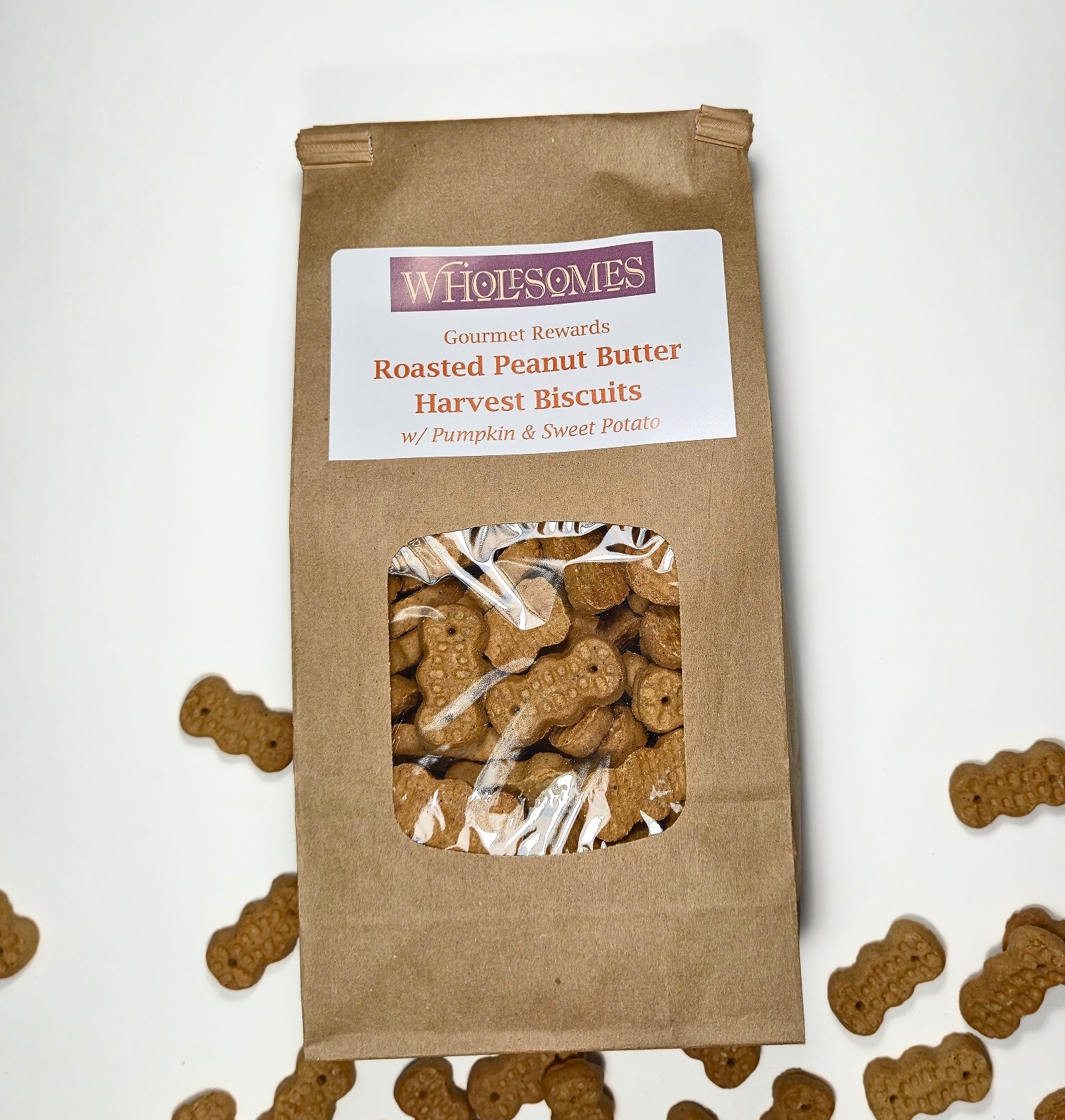 Wholesomes Gourmet Rewards Roasted Peanut Butter Harvest Biscuits – 20 oz. bag