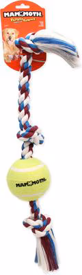 Mammoth 3 Knot Tug with Mini Tennis Ball Dog Toy 11″