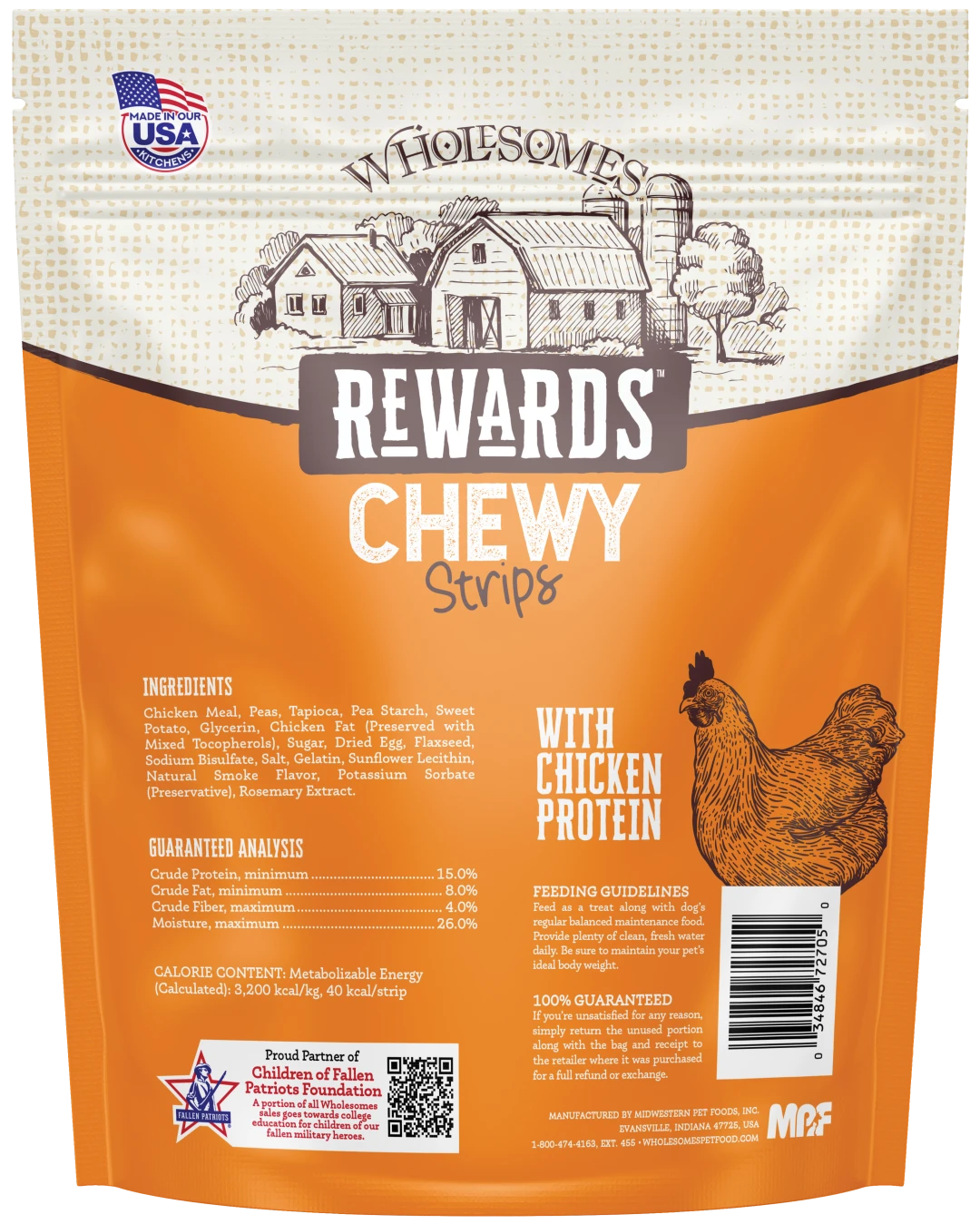 Wholesomes Rewards Grain-Free Chewy Strips Chicken – 25 oz.