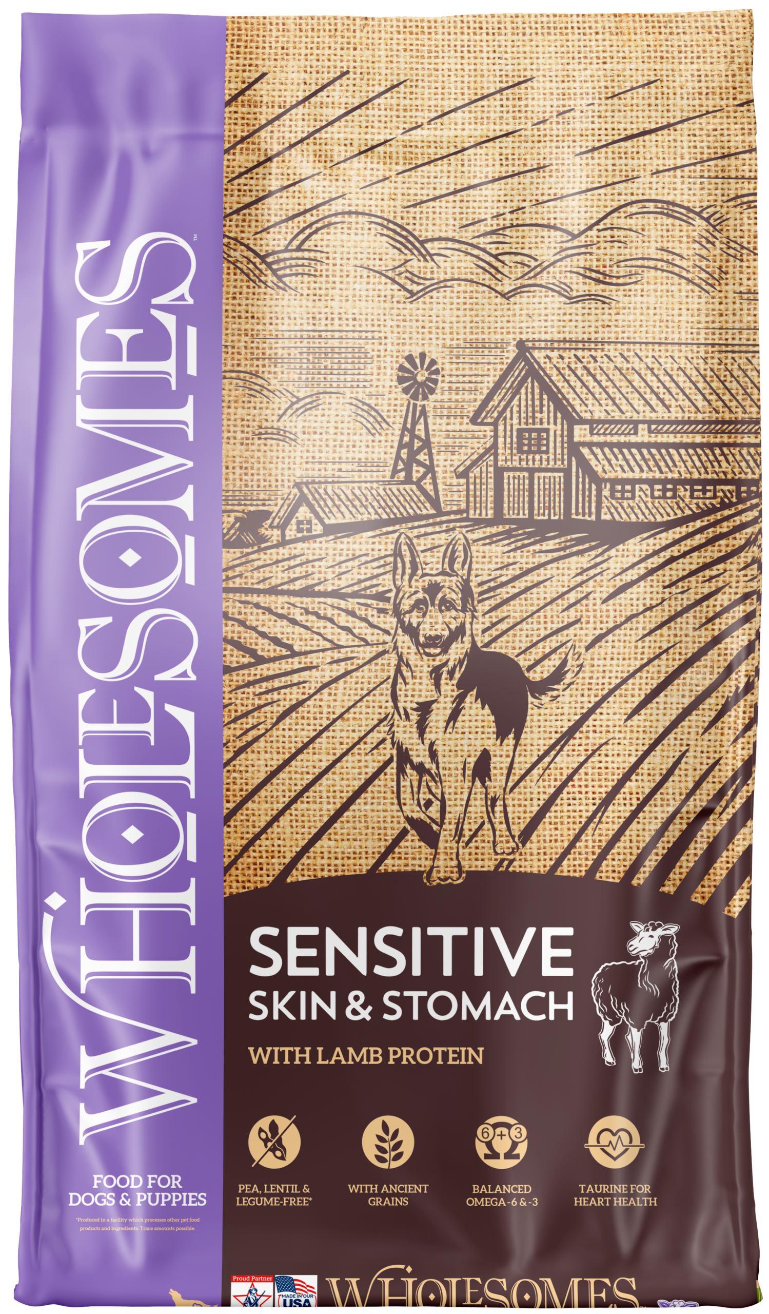 Wholesomes Sensitive Skin & Stomach Lamb – 30 lb.