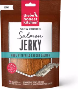 The Honest Kitchen Human Grade Slow Cooked Jerky Salmon Recipe Dog Treats- 5.4 oz.