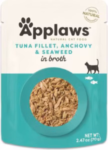 Applaws Tuna with Whole Anchovy & Seaweed Bits in Broth Cat - 2.47 oz. pouch
