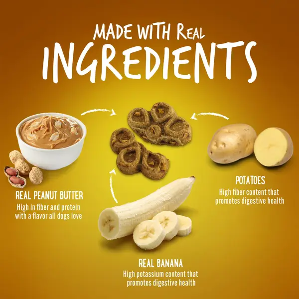 Fruitables Biggies Peanut Butter & Banana Dog Treats – 16 oz.