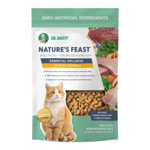 Dr. Marty's Nature's Feast Essential Wellness Poultry Freeze Dried Cat Food - 12 oz. and 23 oz. bag