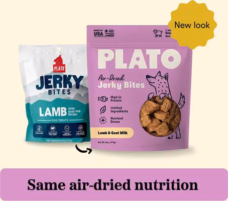 Plato Dog Treat Lamb & Goat Milk Jerky Bites – 6 oz
