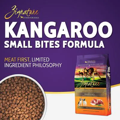 Zignature Kangaroo Limited Ingredient Formula Dry Dog Food – SMALL BITES – 12.5 lb.
